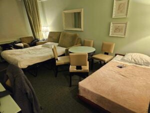 The loungeroom turned second bedroom at the Beacon